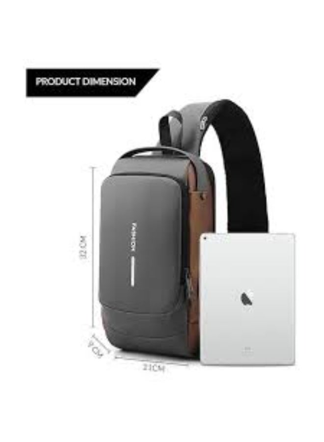 Waterproof Polyester Slim Unisex Crossbody Sling Bag Chest Backpack Men's Shoulder Bag, Leisure Travel Handbag, Hard Shell Anti-Theft Chest Bag - Image 4